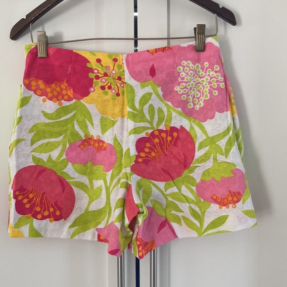 Lilly Pulitzer High Waist Cotton Jacquard Floral Print Shorts Size 4 - Picture 6 of 7